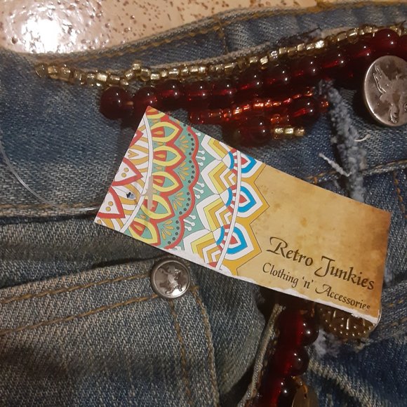 NWT- Boho/ Hippie/Gypsy Jean Crossbody Bag/Purse- Fringe- Upcycled- Women's. - Picture 4 of 9